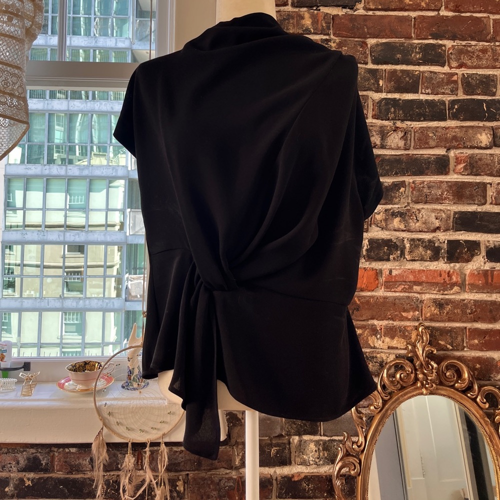 Zara Black Draped Women's Blouse